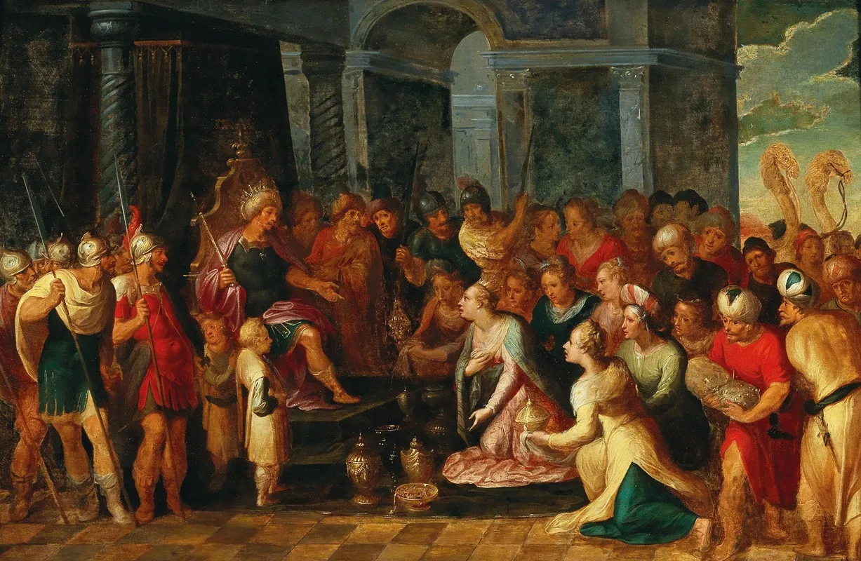 Solomon And The Queen Of Sheba 5 Wall Art by Hans Jordaens the Elder - High-Resolution Digital Print