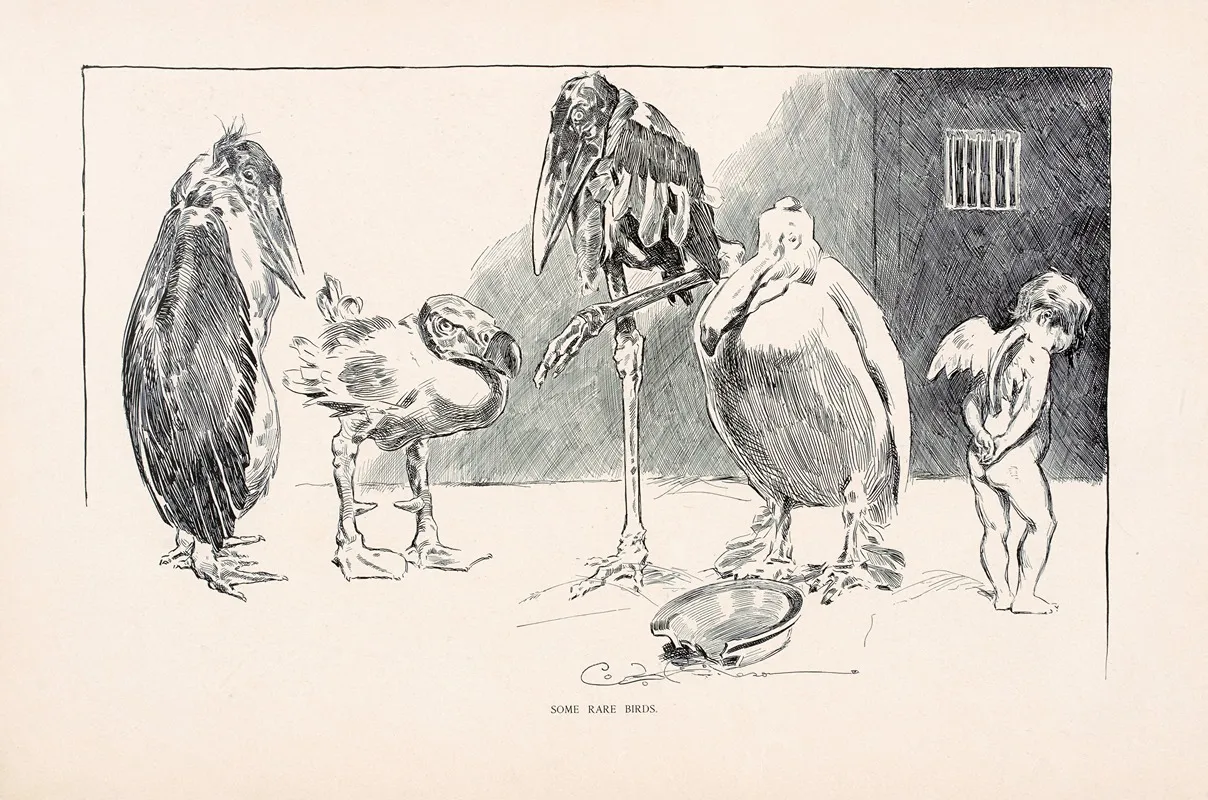 Some Rare Birds Wall Art by Charles Dana Gibson - High-Resolution Digital Print