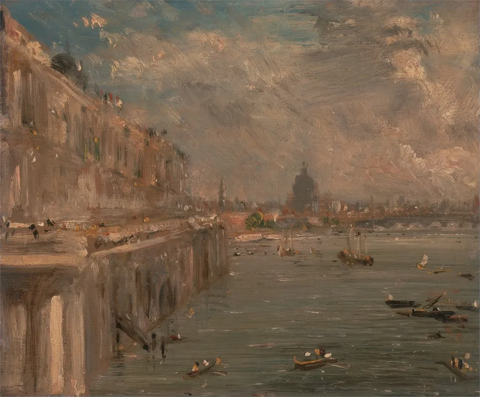 Somerset House Terrace From Waterloo Bridge Wall Art by John Constable - High-Resolution Digital Print