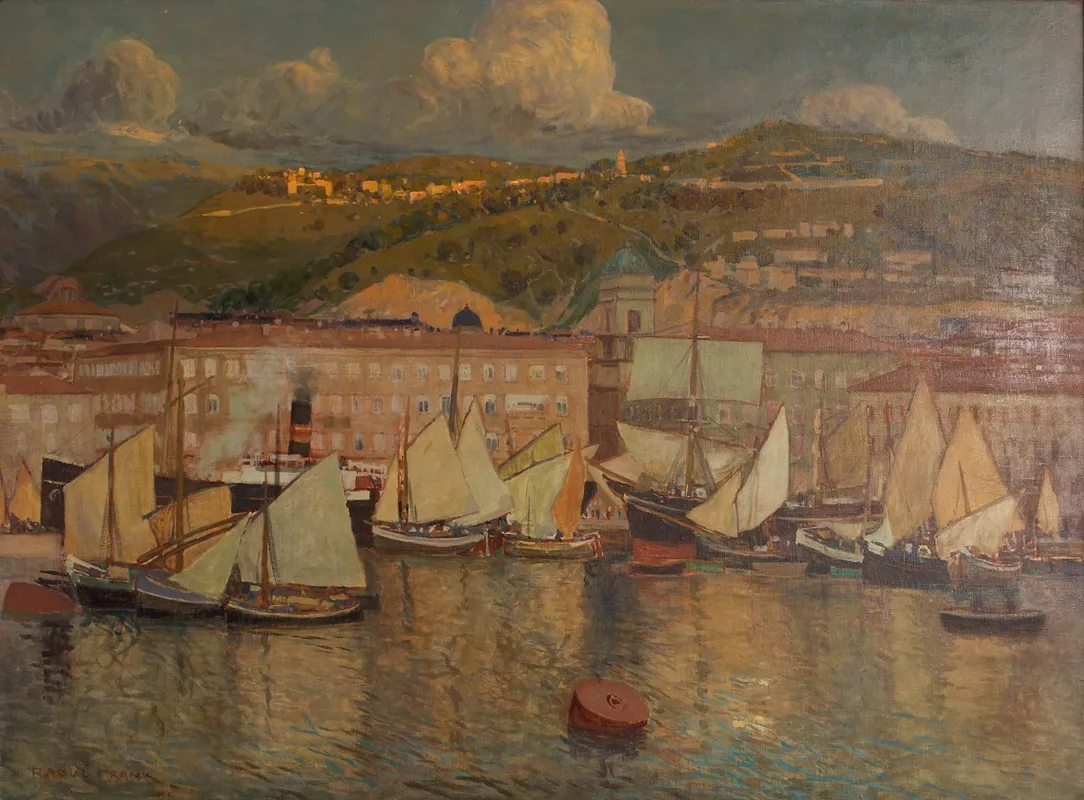 Sommerabend Hafen Von Fiume Wall Art by Raoul Frank - High-Resolution Digital Print