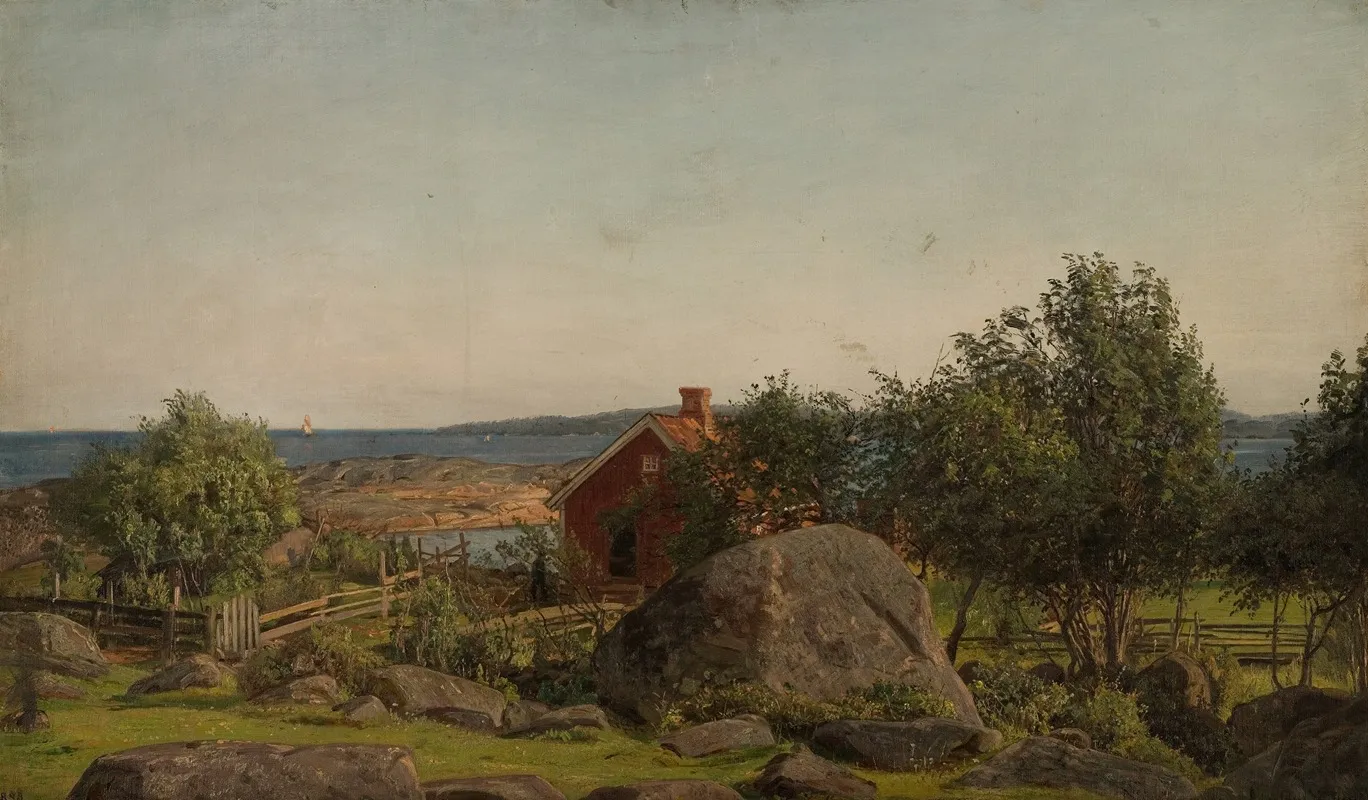 Sommeraften I Skjaergarden Wall Art by Amaldus Nielsen - High-Resolution Digital Print