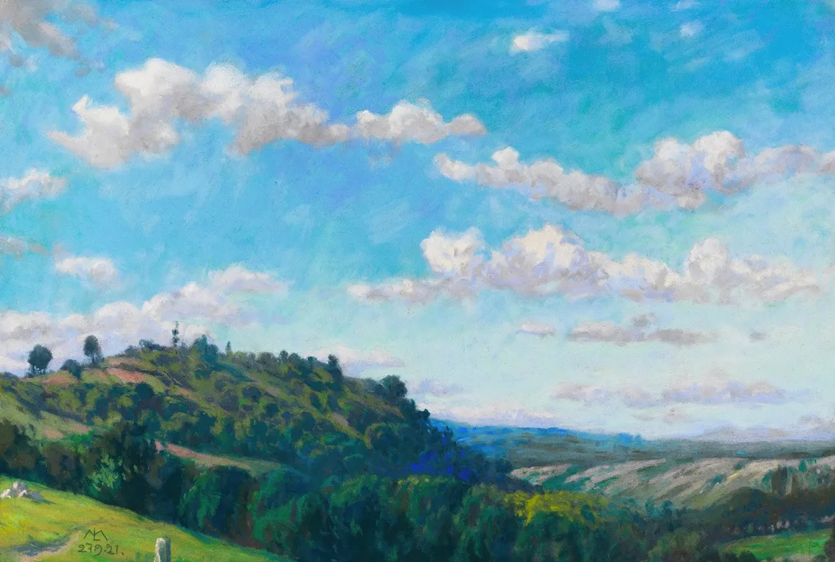 Sommerliche Landschaft Im Spessart Wall Art by Melchior Lechter - High-Resolution Digital Print