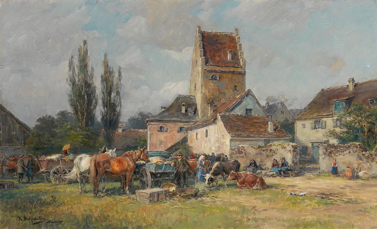 Sommerlicher Markttag Wall Art by Karl Stuhlmüller - High-Resolution Digital Print
