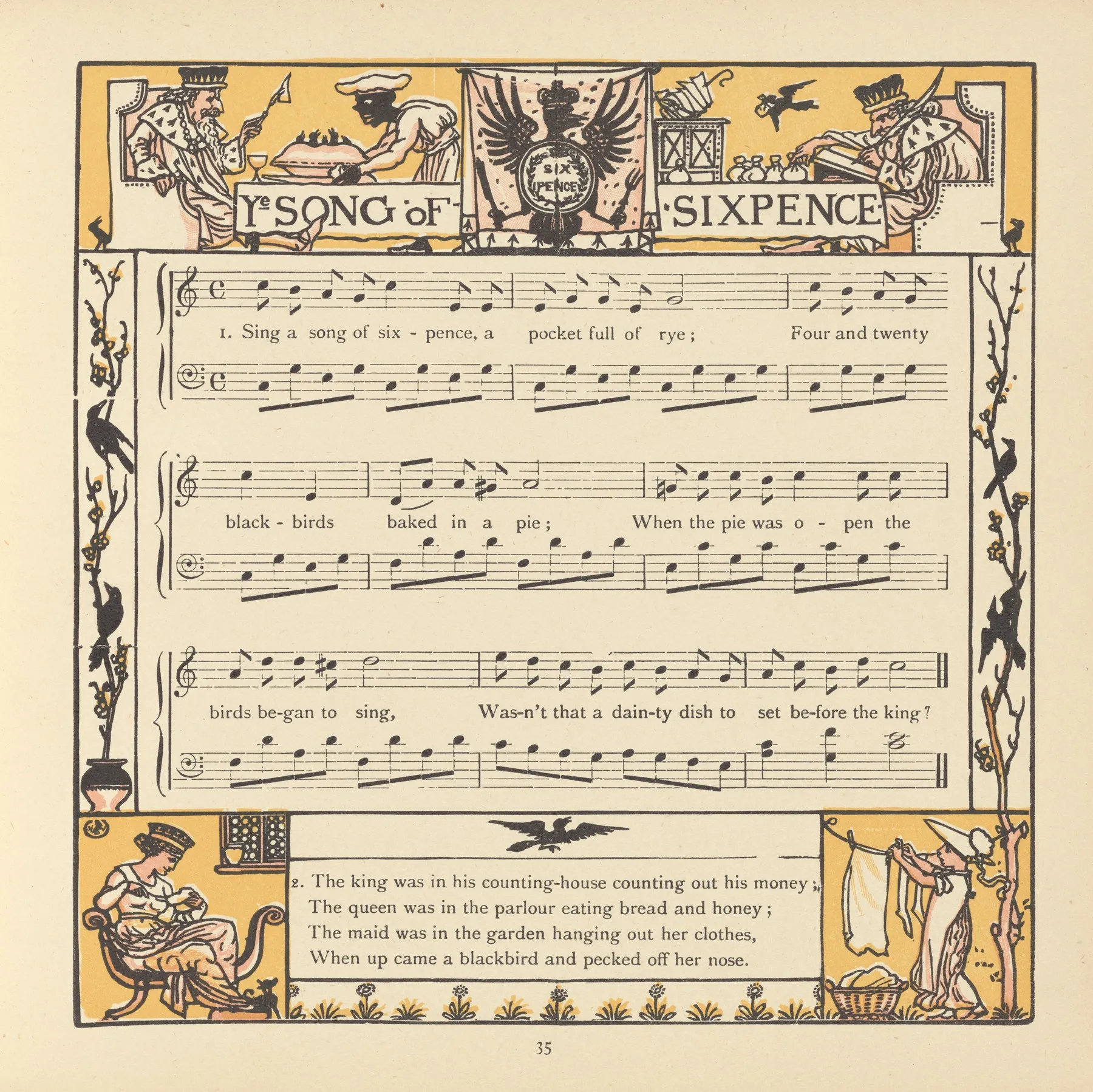 Song Of Sixpence Wall Art by Walter Crane - High-Resolution Digital Print