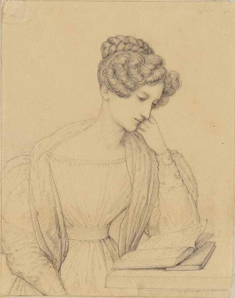 Sophie Markgrafin Von Baden An Einem Tische Lesend Wall Art by Marie Ellenrieder - High-Resolution Digital Print