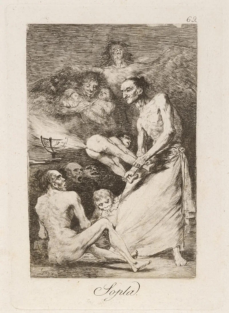 Sopla Blow Wall Art by Francisco de Goya - High-Resolution Digital Print