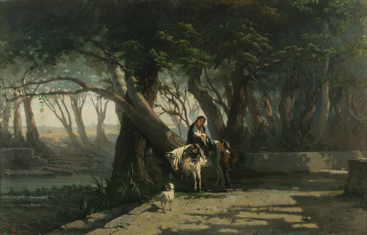 Sosta In Unalbereta Wall Art by Telemaco Signorini - High-Resolution Digital Print