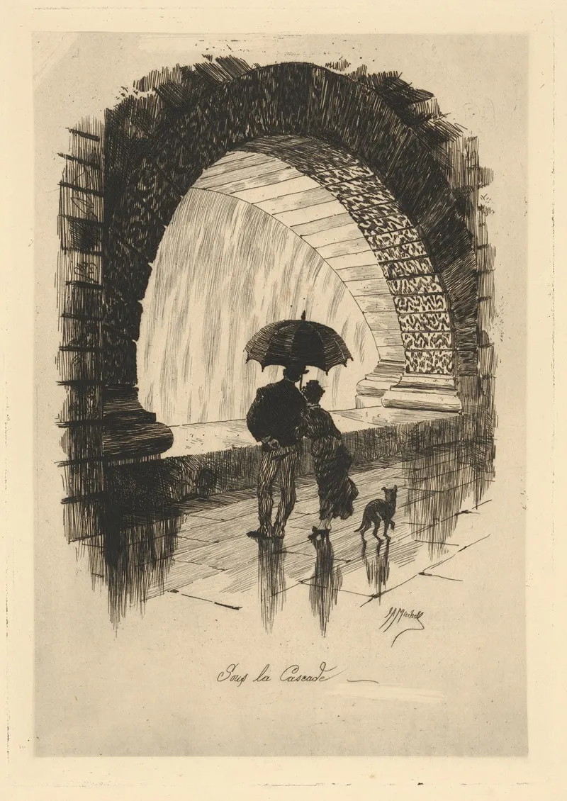 Sous La Cascade Wall Art by John Ames Mitchell - High-Resolution Digital Print