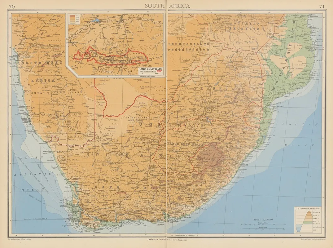 South Africa Wall Art by John George Bartholomew - High-Resolution Digital Print