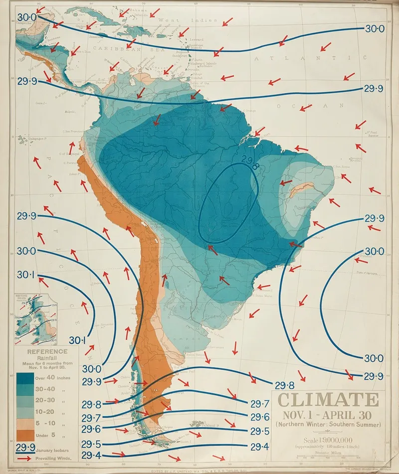 South America Climate Nov 1 April 30 Northern Winter Southern Summer