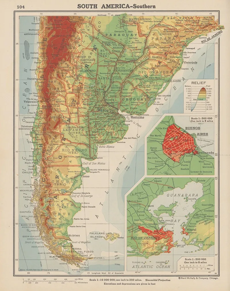 South America Southern Wall Art by John Paul Goode - High-Resolution Digital Print
