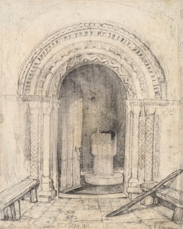 South Doorway Mundham Church Norfolk Wall Art by John Sell Cotman - High-Resolution Digital Print