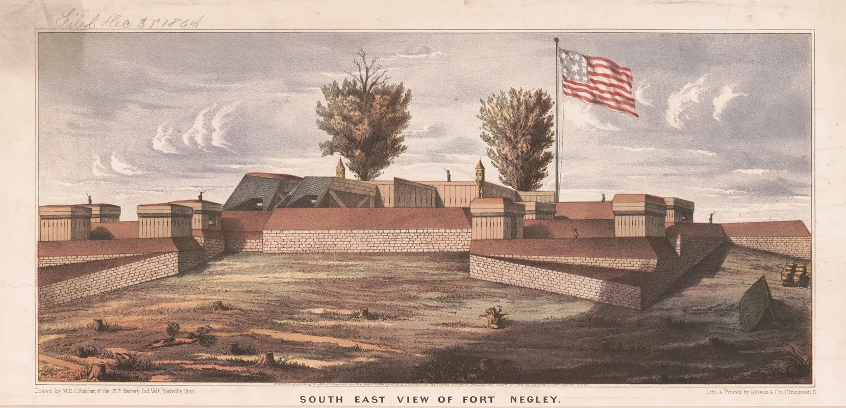 South East View Of Fort Negley 2 Wall Art by Gibson & Co. - High-Resolution Digital Print
