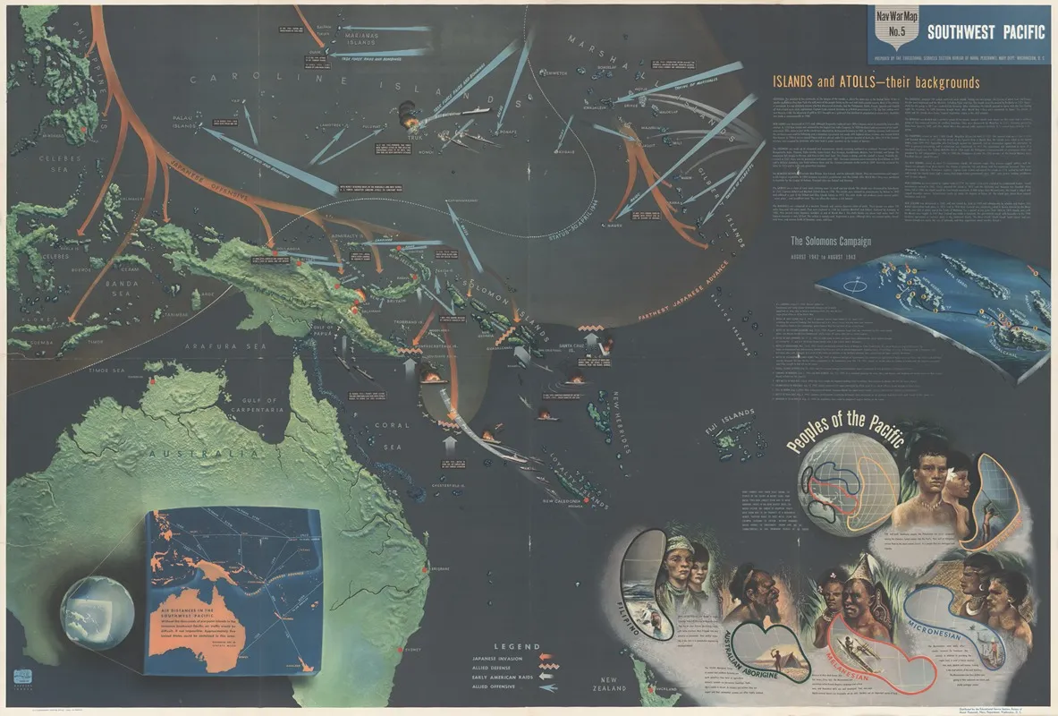 Southwest Pacific Wall Art by U.S. Bureau of Naval Personnel - High-Resolution Digital Print