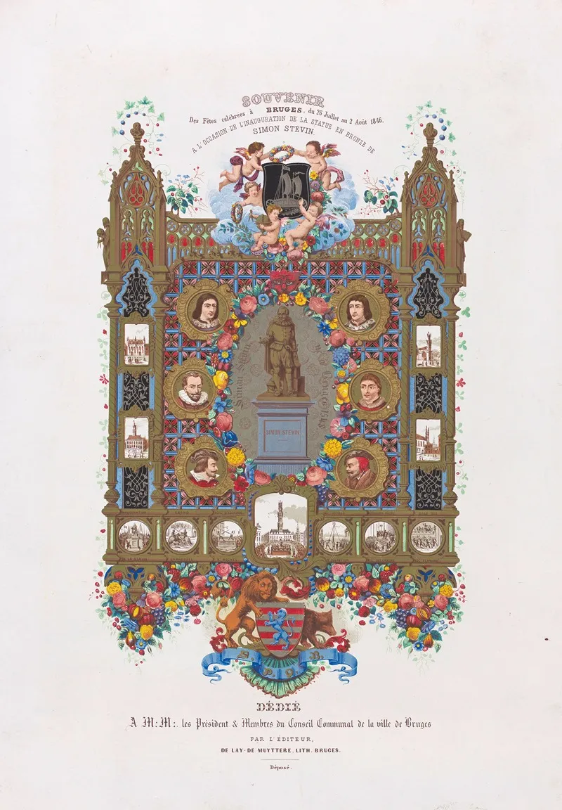 Souvenir Of The Celebrations In Bruges From July 26 To August 2 1846 Wall Art by De Lay - De Muyttere - High-Resolution Digital Print
