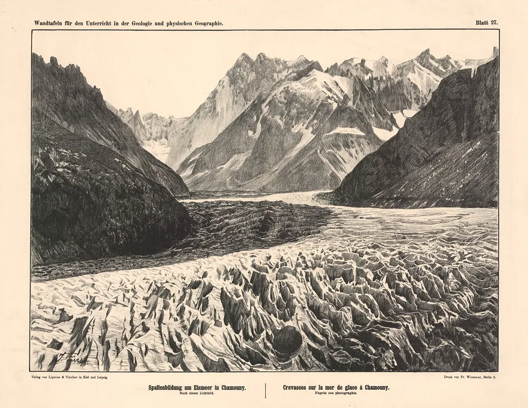 Spaltenbildung Am Eismeer In Chamouny Wall Art by J. Fürst - High-Resolution Digital Print
