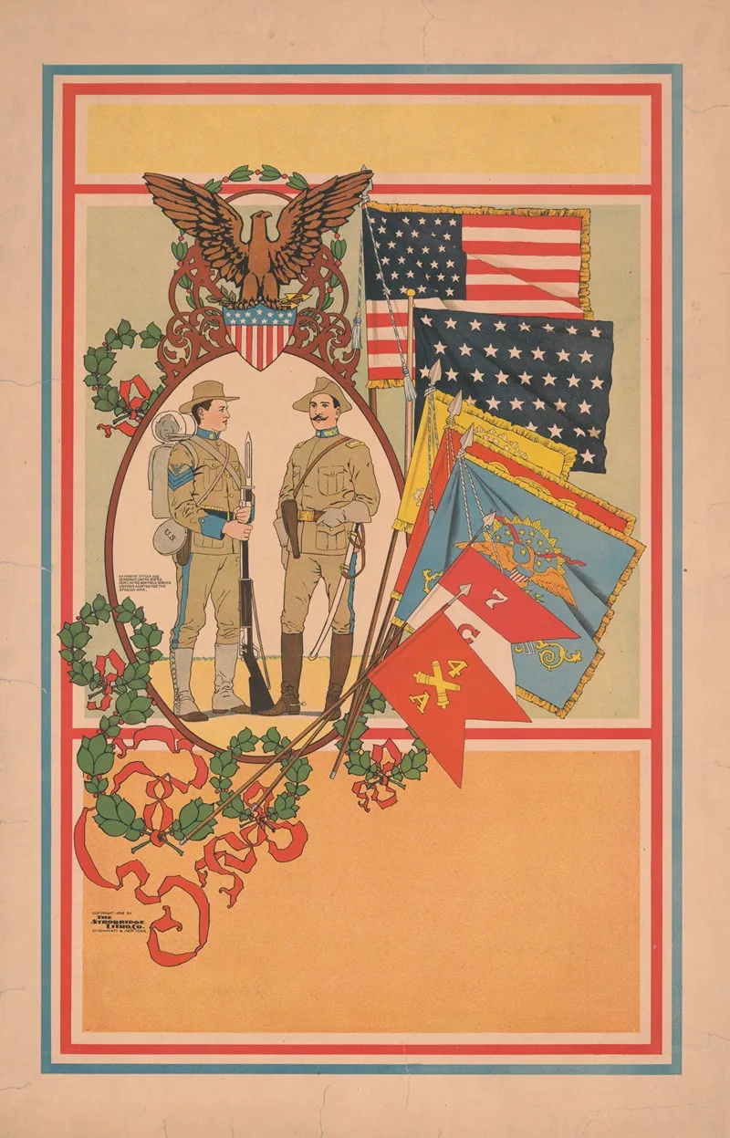 Spanish American Soldiers And Flags 2