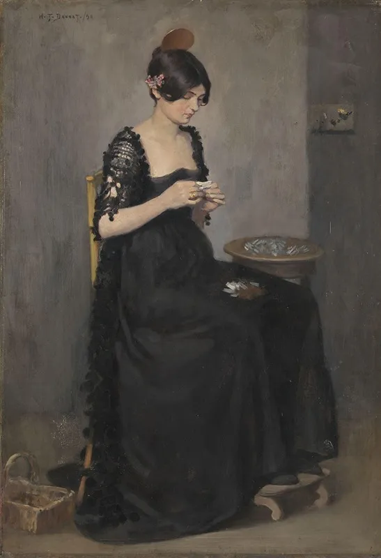Spanish Girl Making Cigarettes