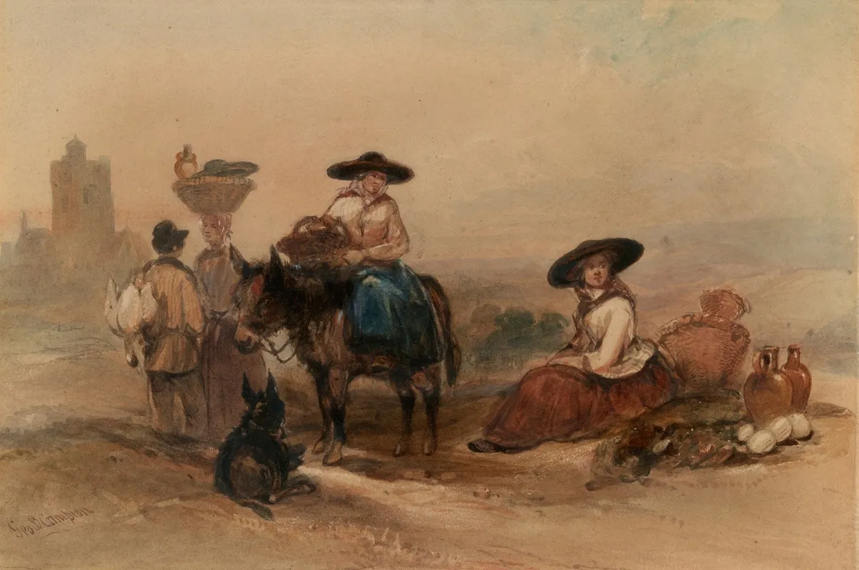 Spanish Peasants Wall Art by George Bryant Campion - High-Resolution Digital Print