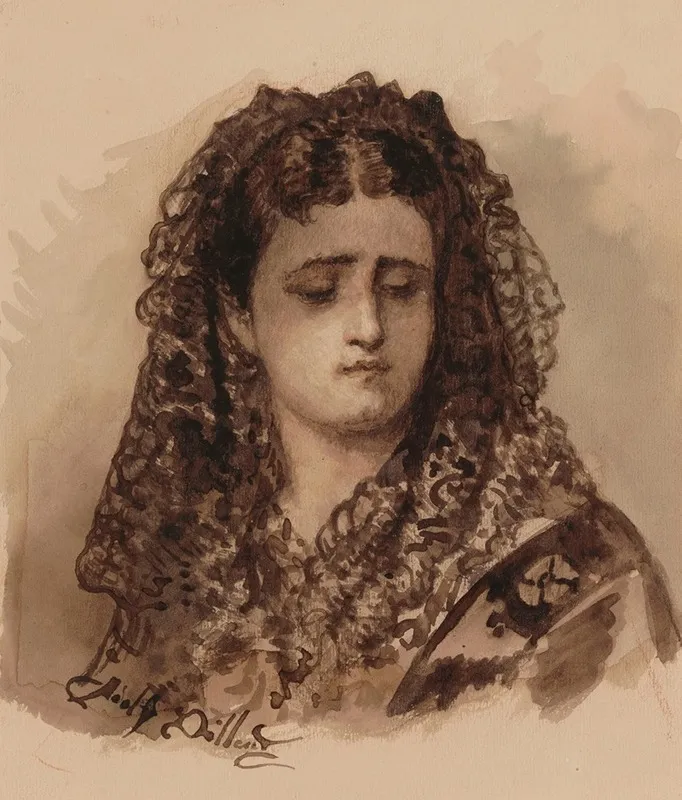 Spanish Pious Wall Art by Adolphe Alexandre Dillens - High-Resolution Digital Print