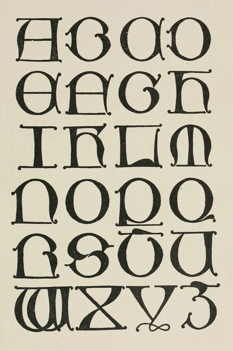 Spanish Uncial Gothic Capitals Wall Art by Frank Chouteau Brown - High-Resolution Digital Print