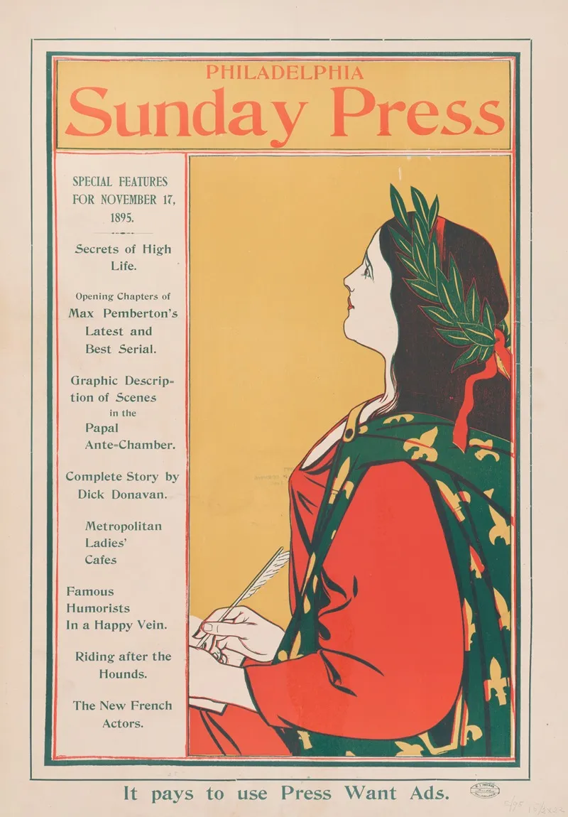 Special Features Nov 17 1895 Wall Art by George Reiter Brill - High-Resolution Digital Print