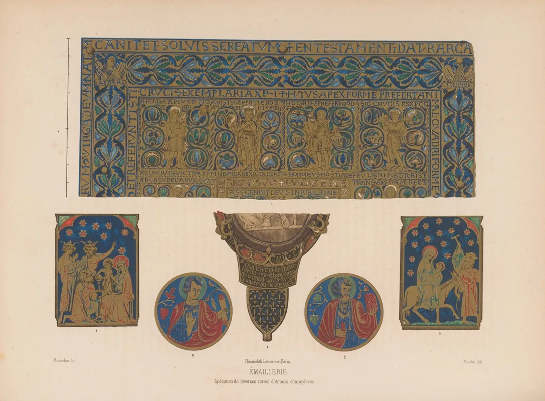 Specimen De Diverses Sortes Demaux Champleves Wall Art by Joseph Rose Lemercier - High-Resolution Digital Print