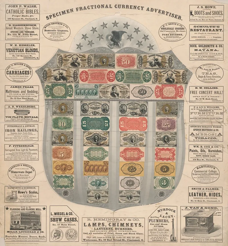 Specimen Fractional Currency Advertiser Wall Art by John Tanner &amp; Co - High-Resolution Digital Print