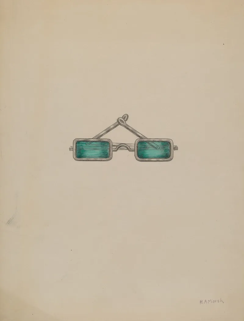 Spectacles With Green Lenses