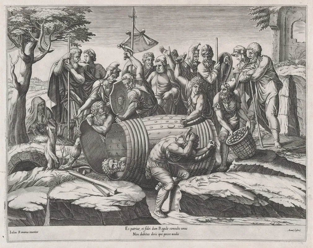 Speculum Romanae Magnificentiae Attilius Regulus In A Barrel