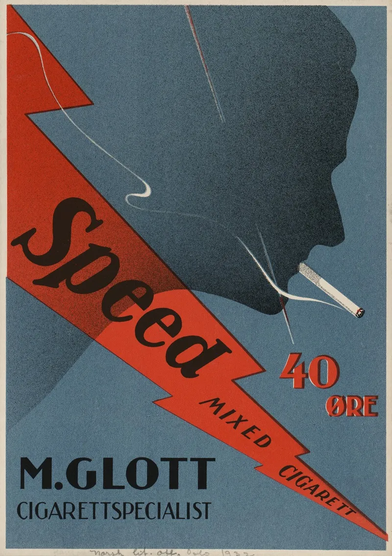 Speed Mixed Cigarett 40 Ore Wall Art by Norsk lithografisk Officin - High-Resolution Digital Print