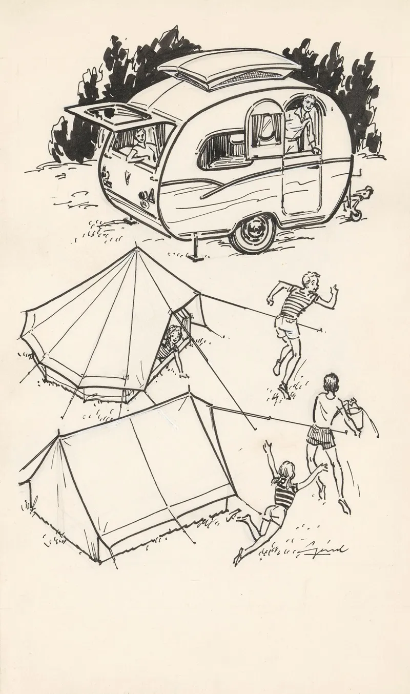 Spelende Kinderen Op Een Camping 2 Wall Art by Gerard - High-Resolution Digital Print