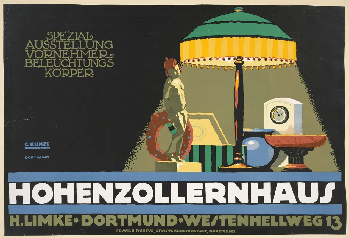 Spezialausst Vornehmer Beleuchtungskorper Hohenzollernhaus Dortmund H Limke Wall Art by Carl Kunze - High-Resolution Digital Print