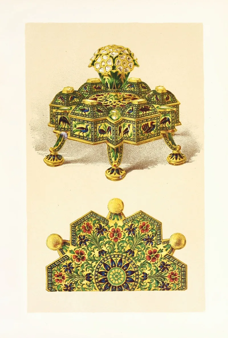 Spice Box In Silver Gilt Enriched With Translucent Enamels Wall Art by John Charles Robinson - High-Resolution Digital Print