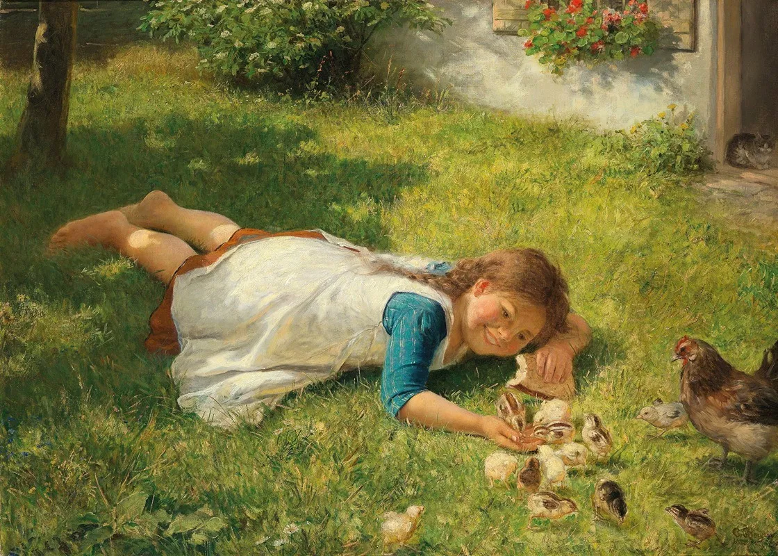 Spiel Mit Den Kuken Wall Art by Carl von Bergen - High-Resolution Digital Print
