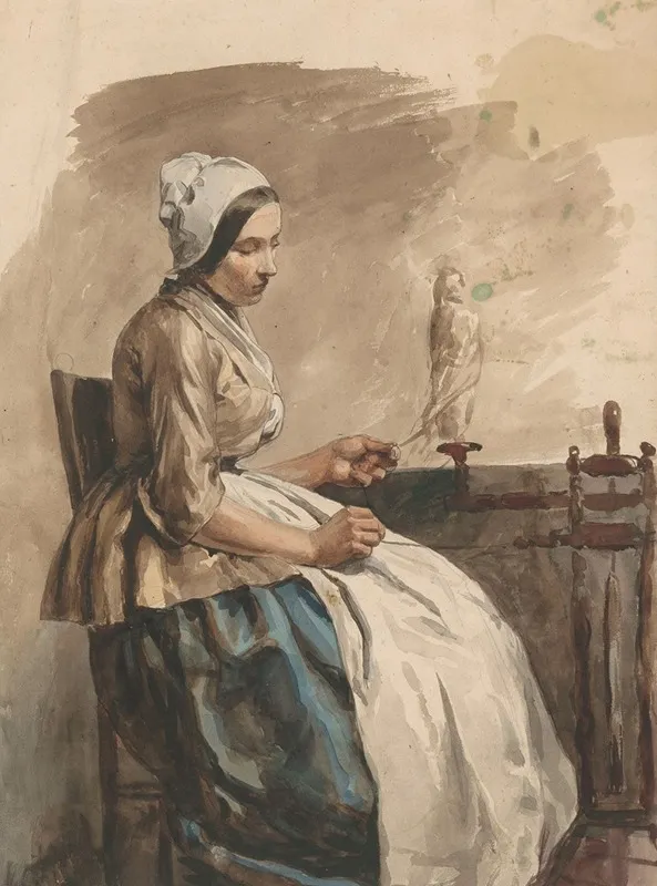 Spinnende Jonge Vrouw