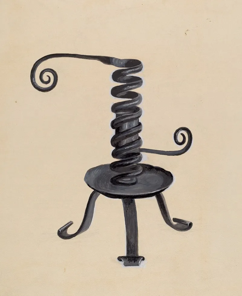 Spiral Candlestick Wall Art by William D. Somers - High-Resolution Digital Print