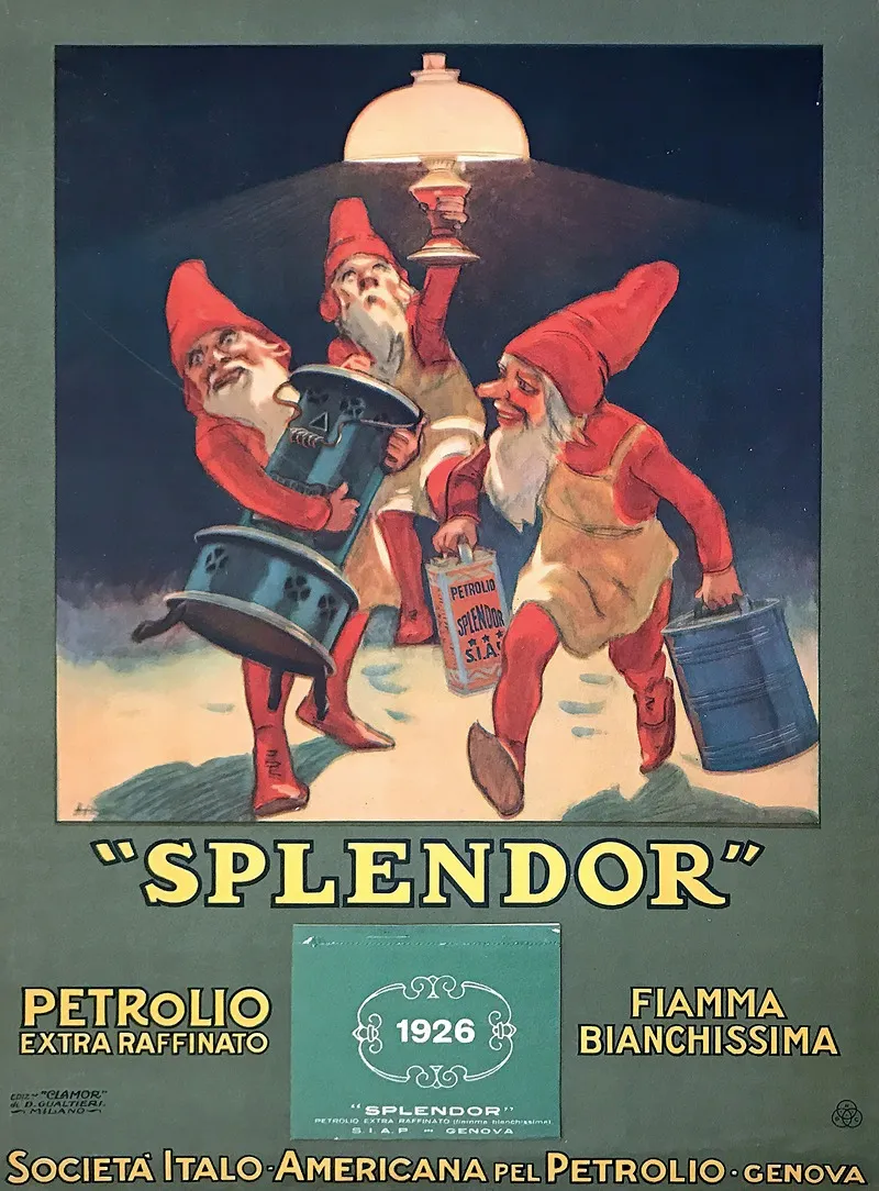 Splendor Petrolio Extra Raffinato Fiamma Bianchissima Wall Art by Leopoldo Metlicovitz - High-Resolution Digital Print