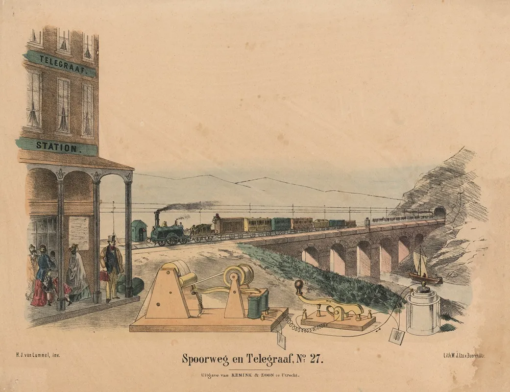 Spoorweg En Telegraaf No 27 Wall Art by Hendrik Jan van Lummel - High-Resolution Digital Print