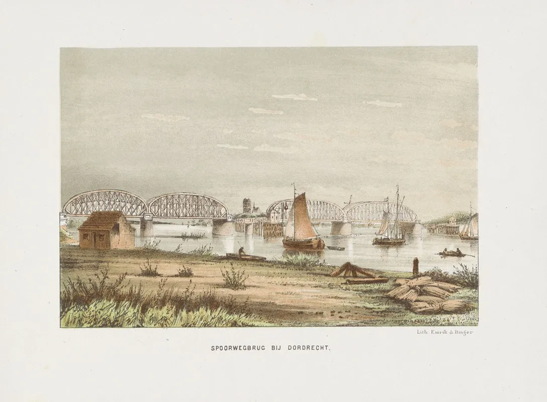 Spoorwegbrug Bij Dordrecht