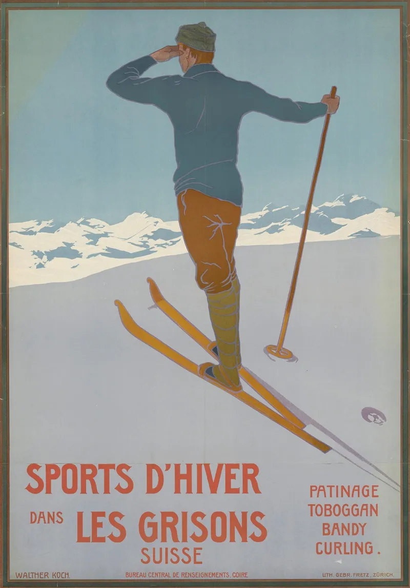 Sports Dhiver Dans Les Grisons Wall Art by Walter Koch - High-Resolution Digital Print