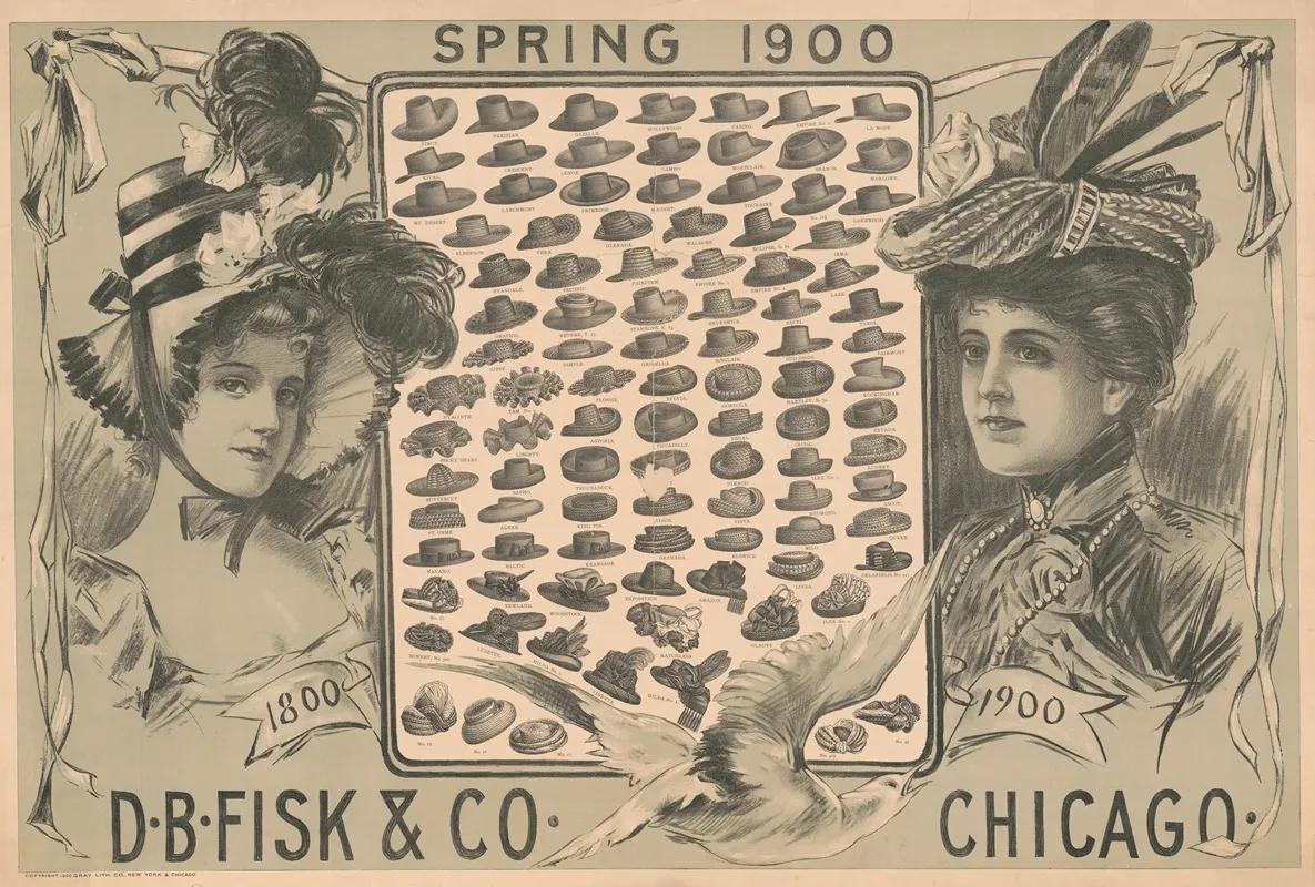 Spring 1900 D B Fisk Co Chicago Wall Art by Gray Litho. Co - High-Resolution Digital Print