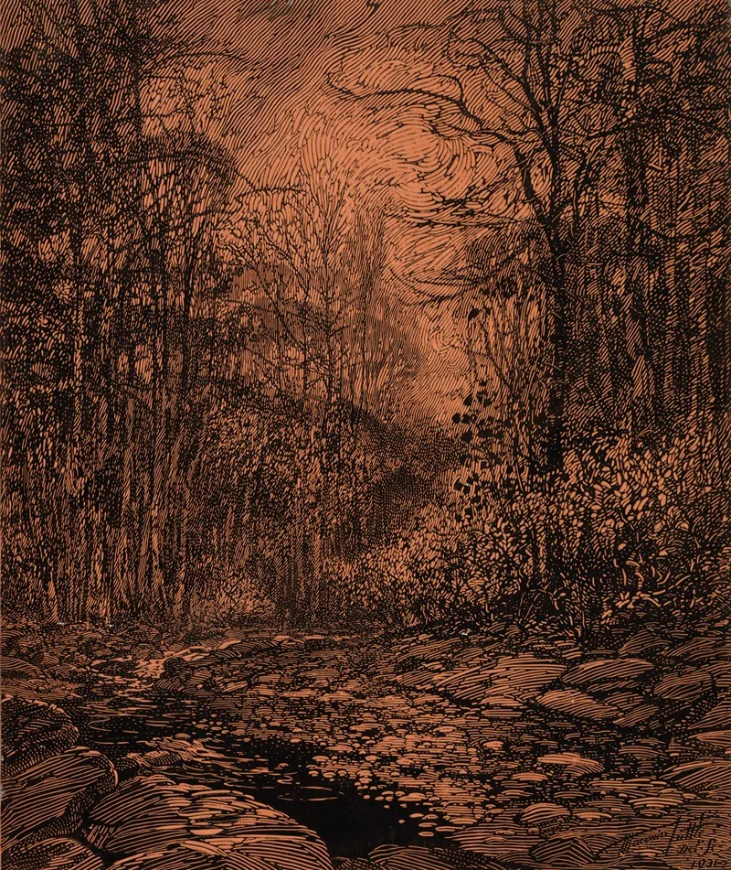 Spring Brook Rock Creek Park Wall Art by Macowin Tuttle - High-Resolution Digital Print