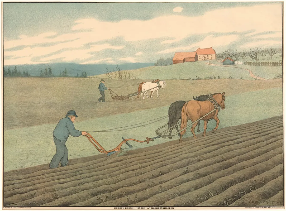 Spring Plowing In Norway Wall Art by Lisbeth Bergh - High-Resolution Digital Print