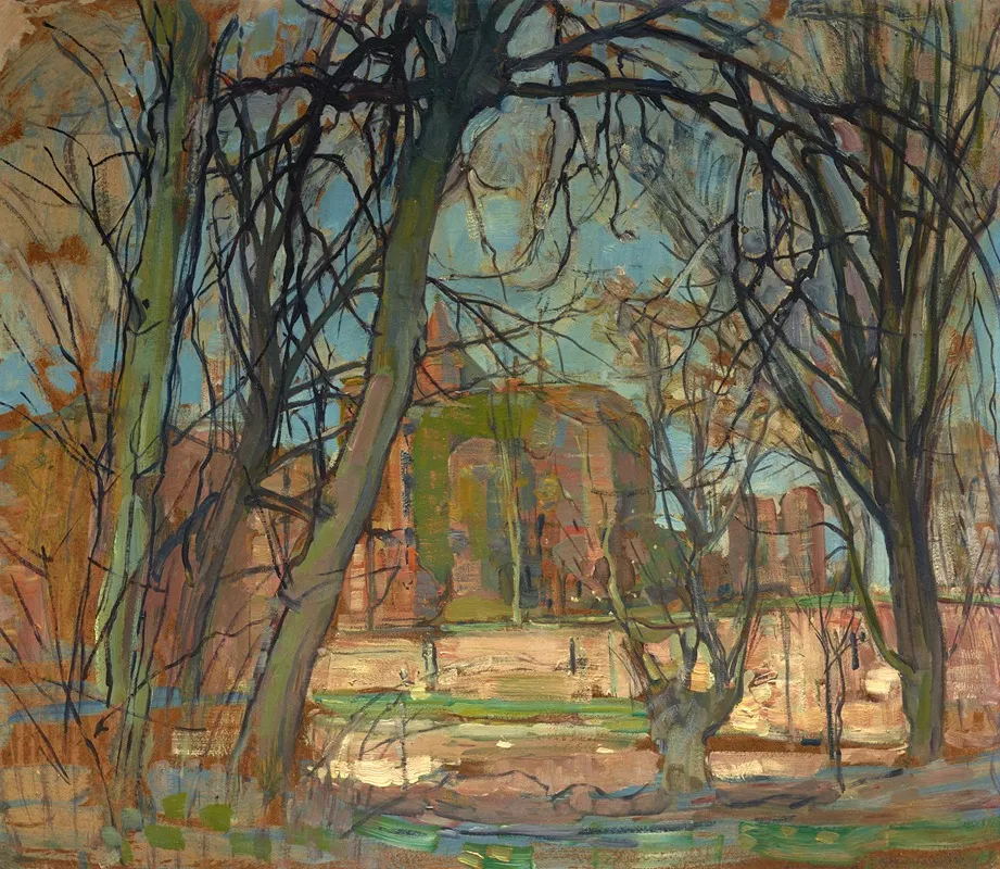 Spring Sun Lentezon Castle Ruin Brederode Wall Art by Piet Mondrian - High-Resolution Digital Print
