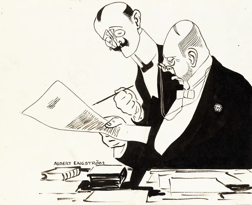 Springer The Notary Wall Art by Albert Engström - High-Resolution Digital Print