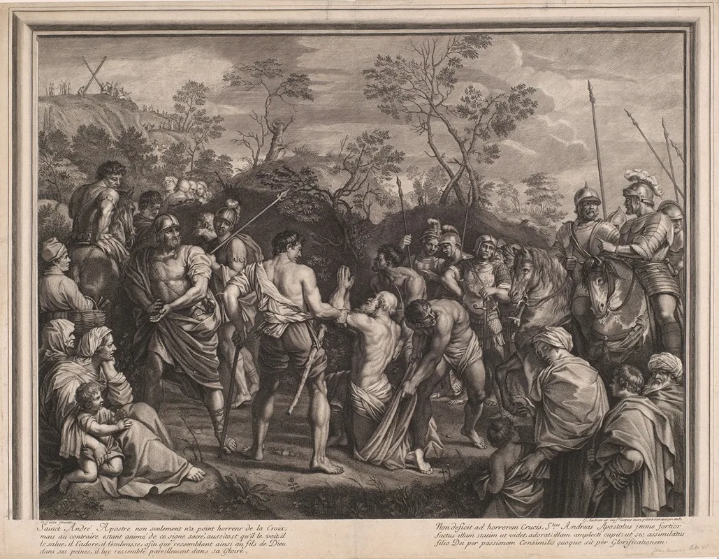 St Andrew Is Led To His Death On The Cross Wall Art by Jean Audran - High-Resolution Digital Print