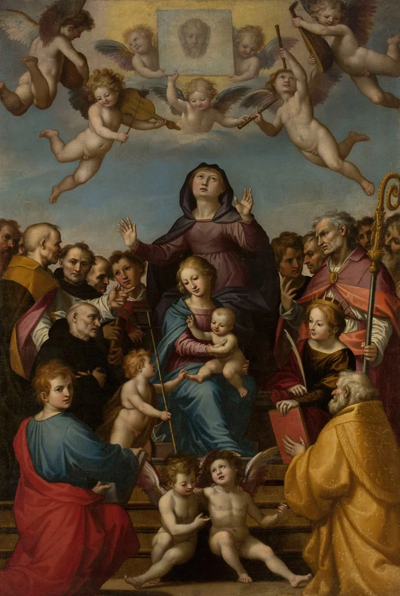 St Anne With Virgin Mary And Child Jesus And Saints In Adoration 2