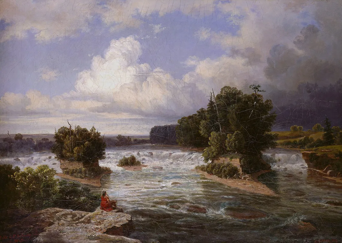 St Anthony Falls As It Appeared In 1848 Wall Art by Henry Lewis - High-Resolution Digital Print