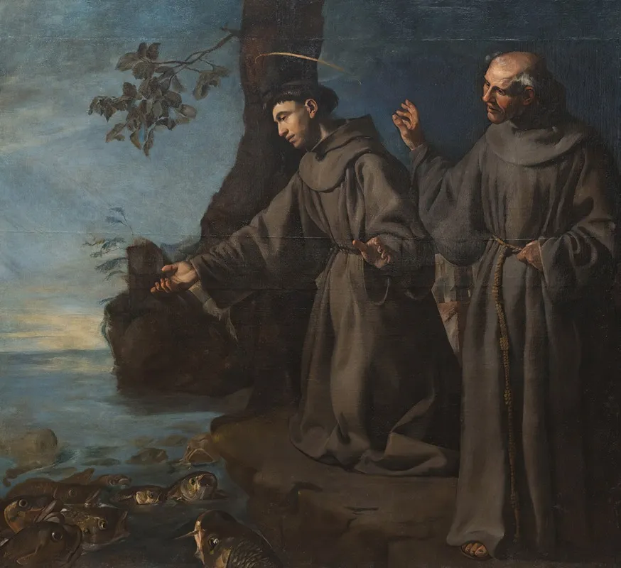 St Anthony Preaching To The Fishes Wall Art by Francisco Herrera The Elder - High-Resolution Digital Print